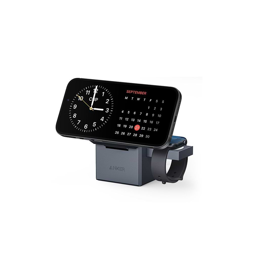 Anker - 3-in-1 Cube with MagSafe / Black Stone