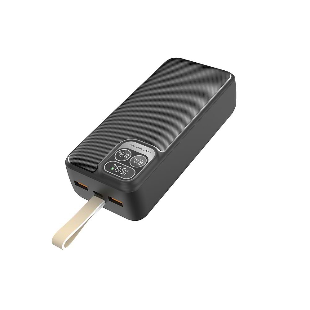 Essentials 30000mAh 22.5W Power Bank with LCD Display Black