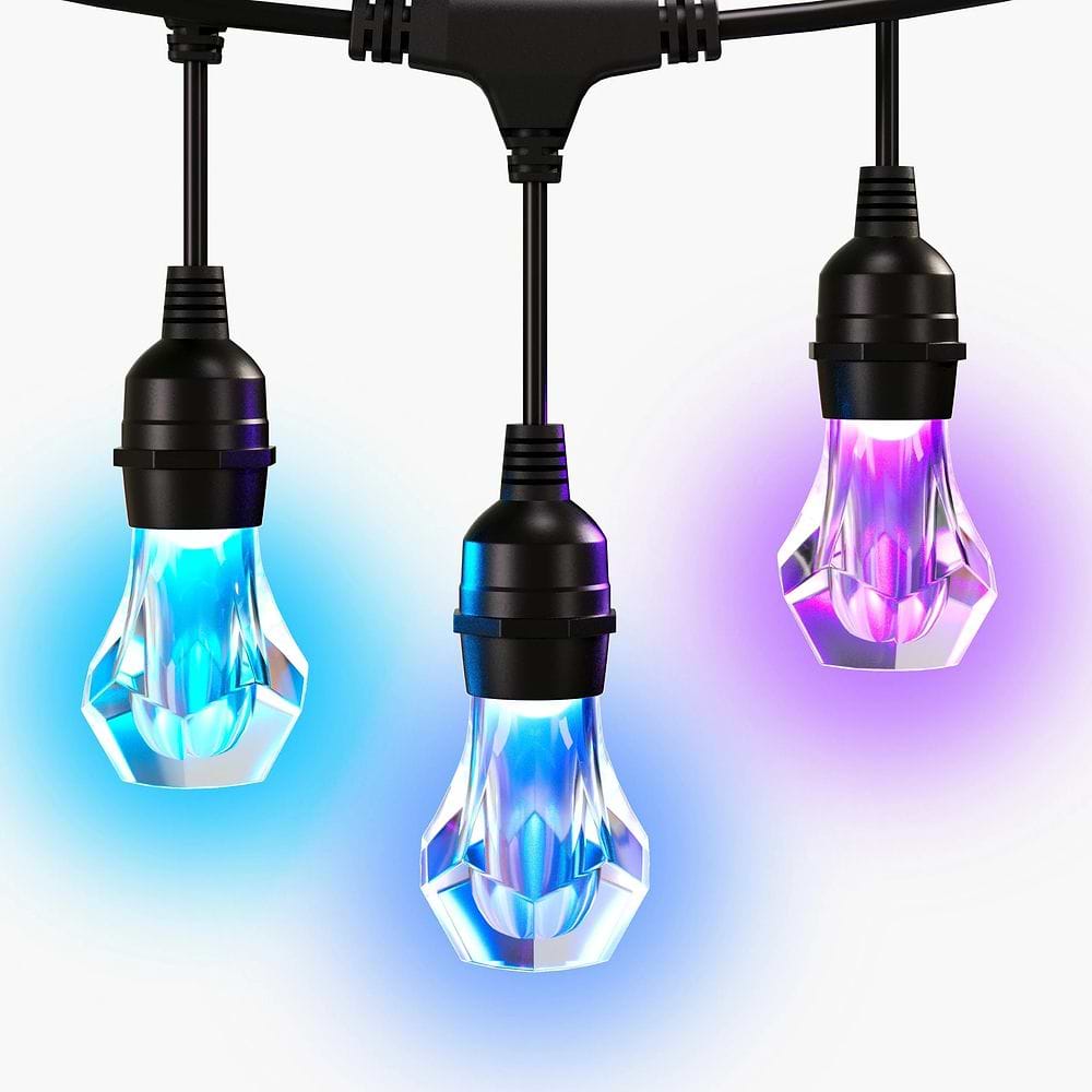 Nanoleaf - Matter Smart Multicolor Outdoor String Lights Expansion Pack (15m) 20 Bulbs / Black 