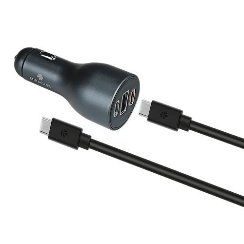 miracase - 120W Car Charger with USB-C Cable / Black