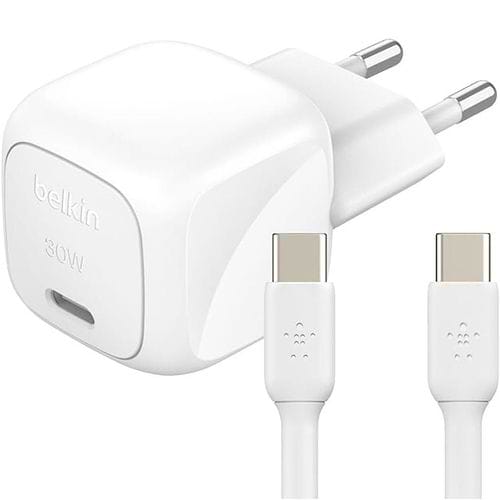 Belkin - 30W Boost Charge Power Adapter with USB-C Cable (1m) / White