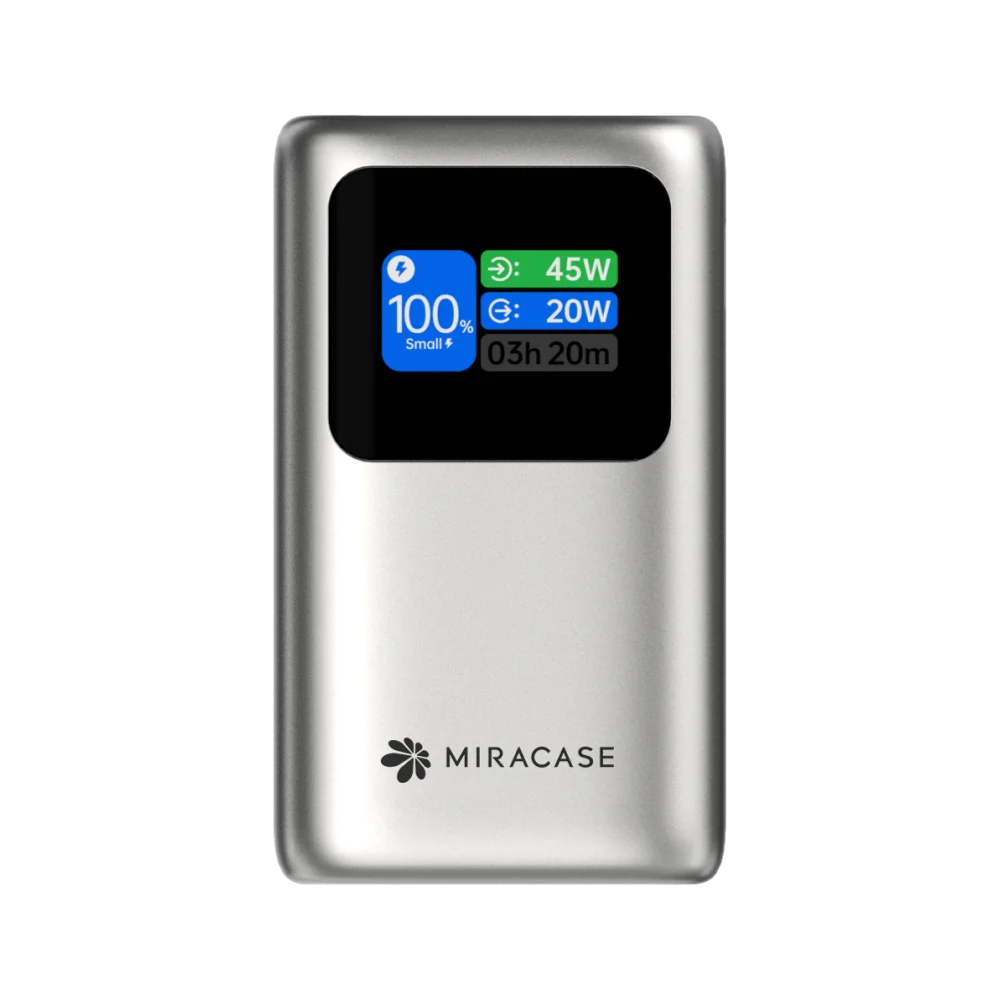 miracase - 10000mAh 45W Power Bank with USB-C Cable (MPB10PD45WRC) / Silver 