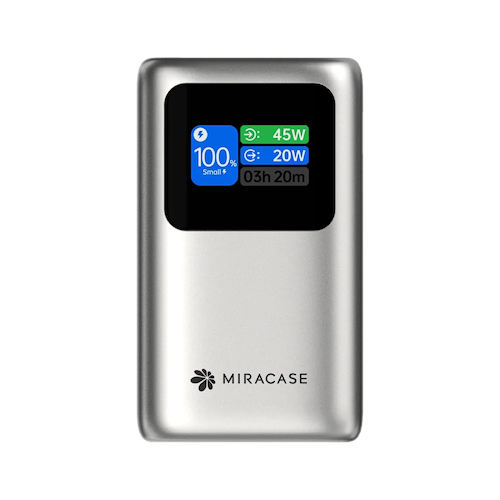 miracase - 10000mAh 45W Power Bank with USB-C Cable (MPB10PD45WRC) / Silver