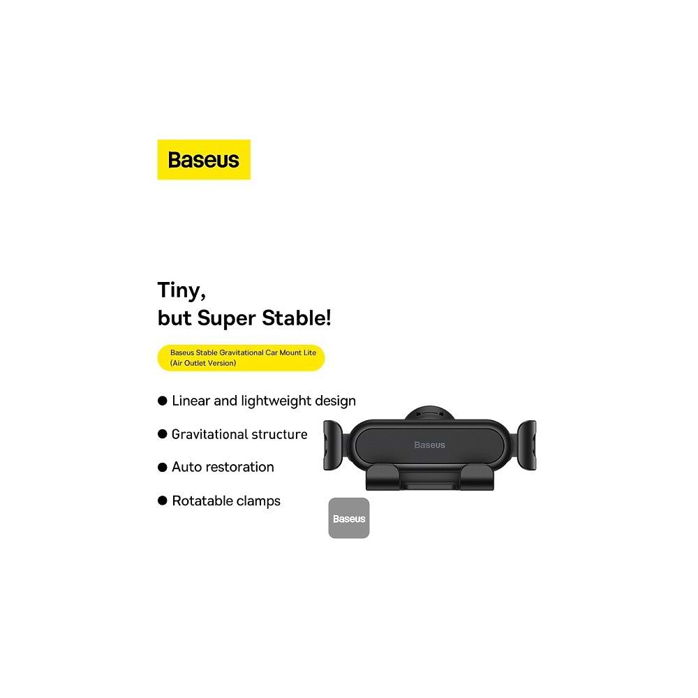 Baseus - Stable Gravitational Car Mount Lite for Air Outlet / Black