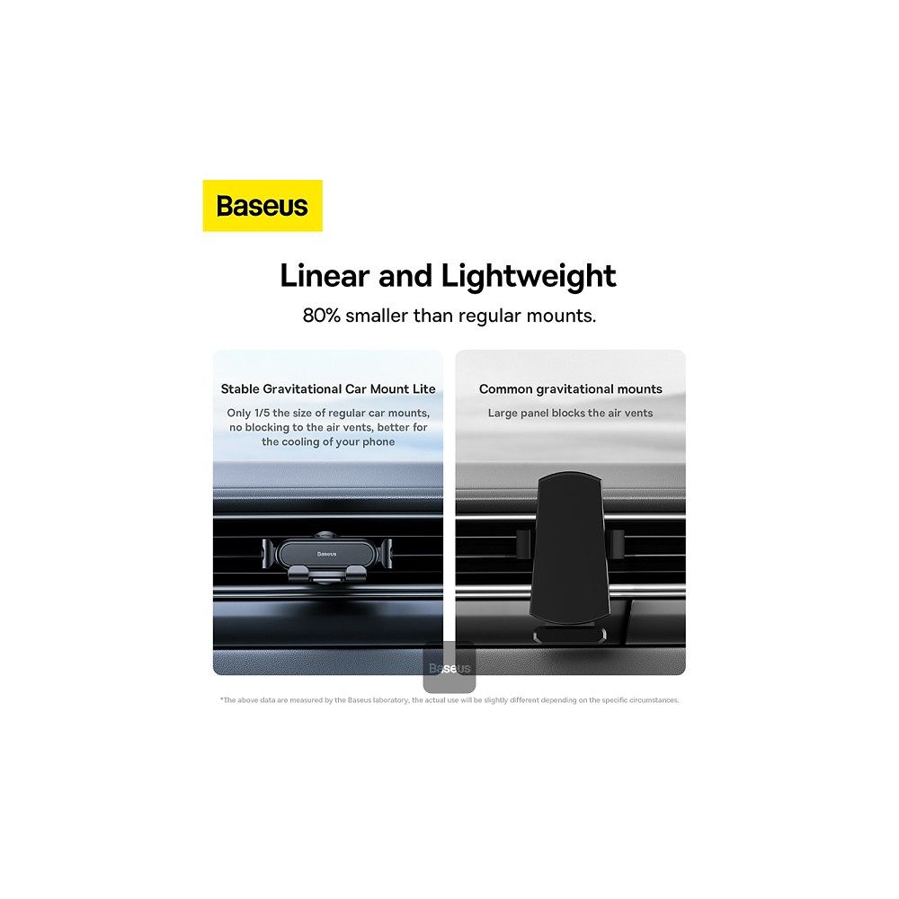 Baseus - Stable Gravitational Car Mount Lite for Air Outlet / Black