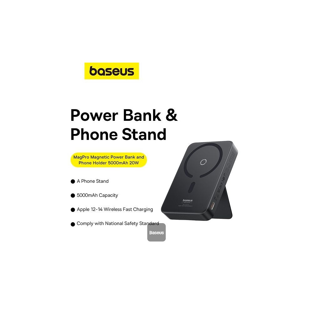 Baseus - 15W MagPro Wireless Power Bank 5000mAh / Black