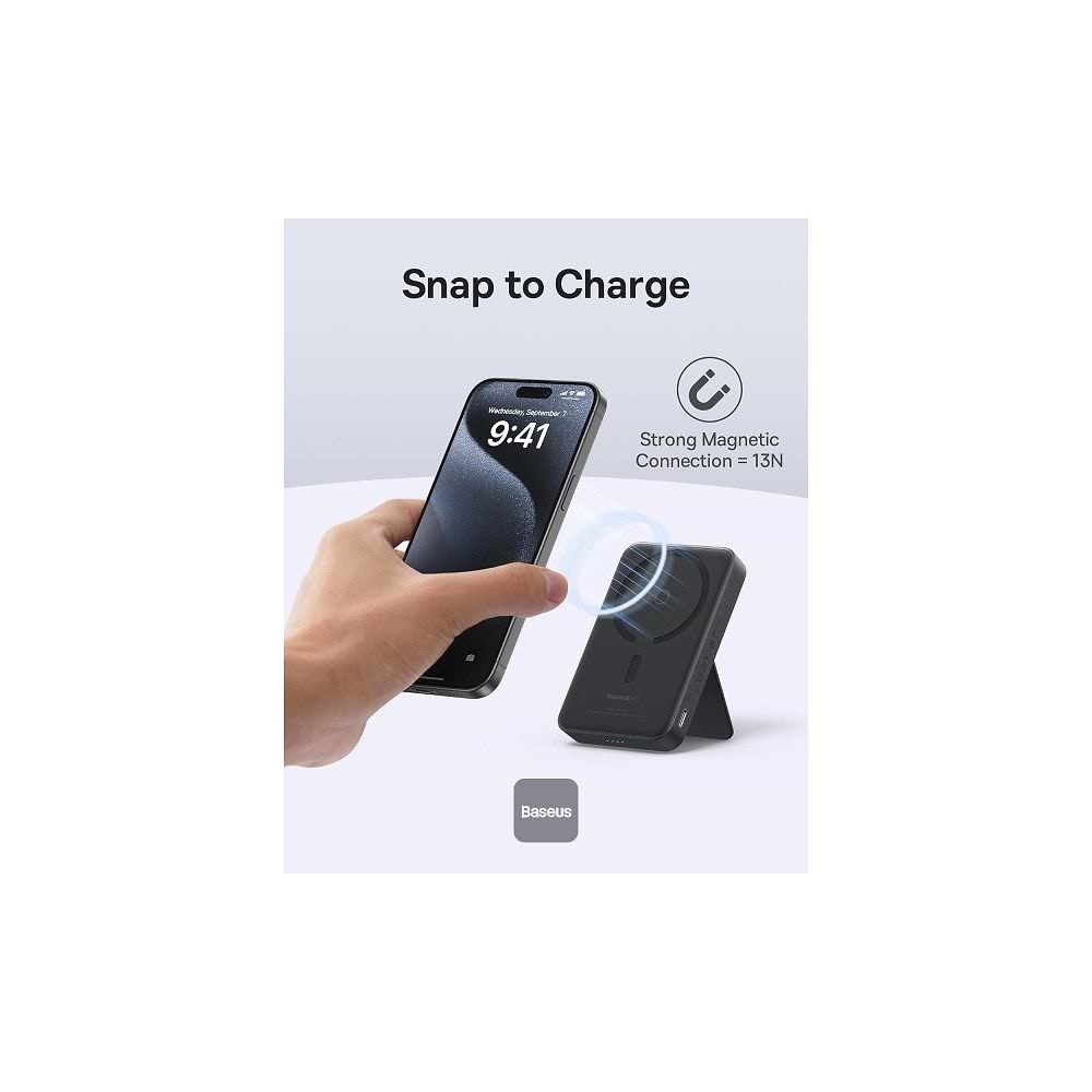 Baseus - 15W MagPro Wireless Power Bank 5000mAh / Black