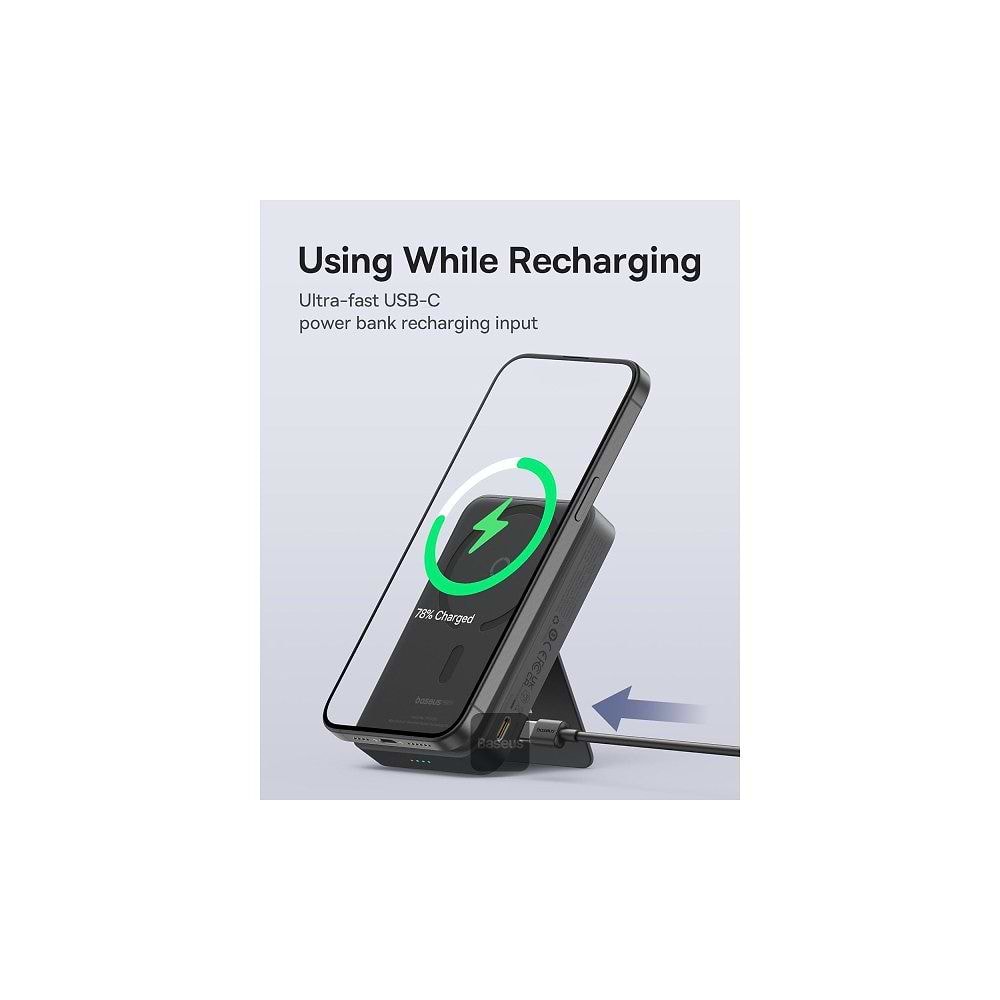 Baseus - 15W MagPro Wireless Power Bank 5000mAh / Black