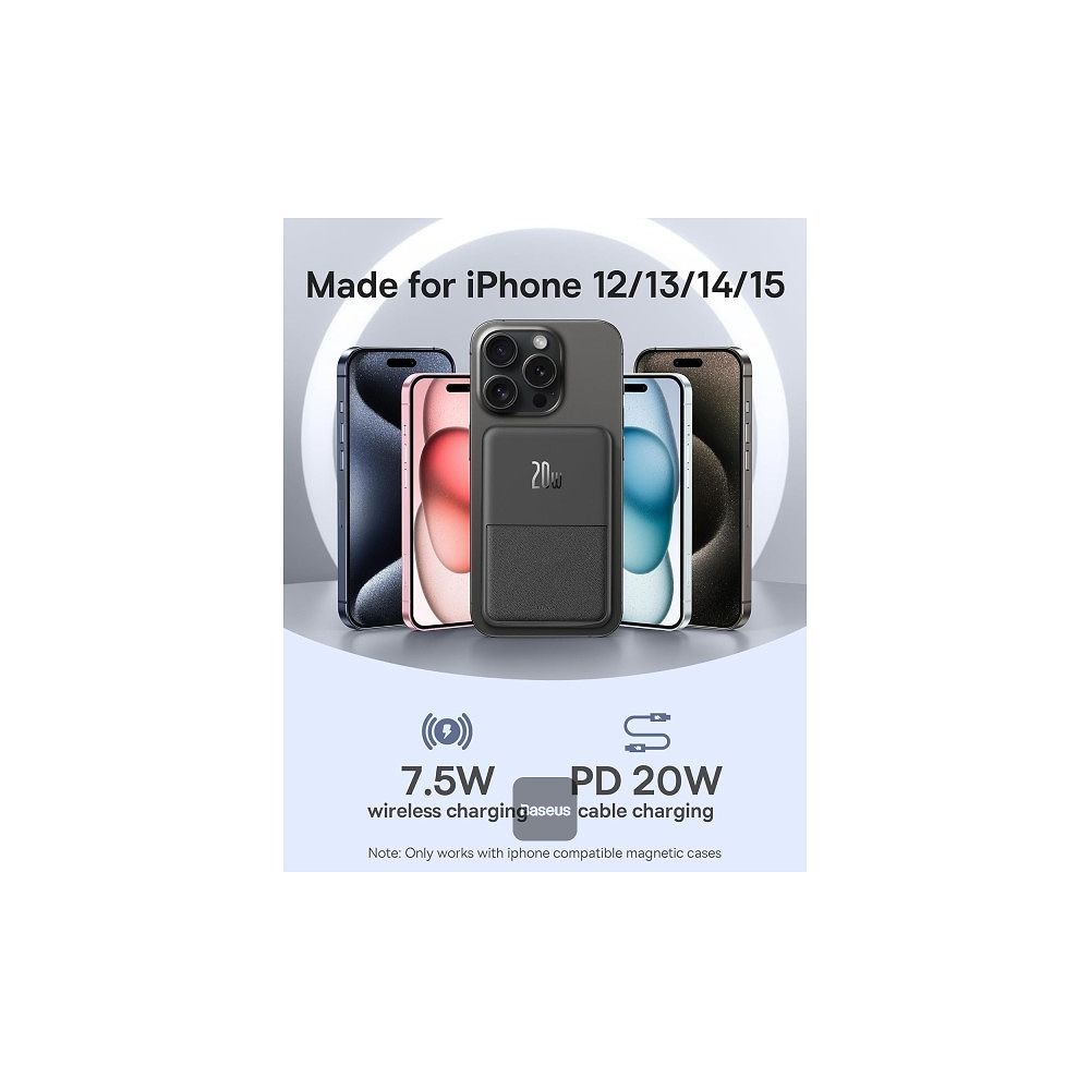 Baseus - 15W MagPro Wireless Power Bank 5000mAh / Black