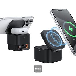Baseus - 25W MagPro 2-in-1 Magnetic Wireless Charger / Silver