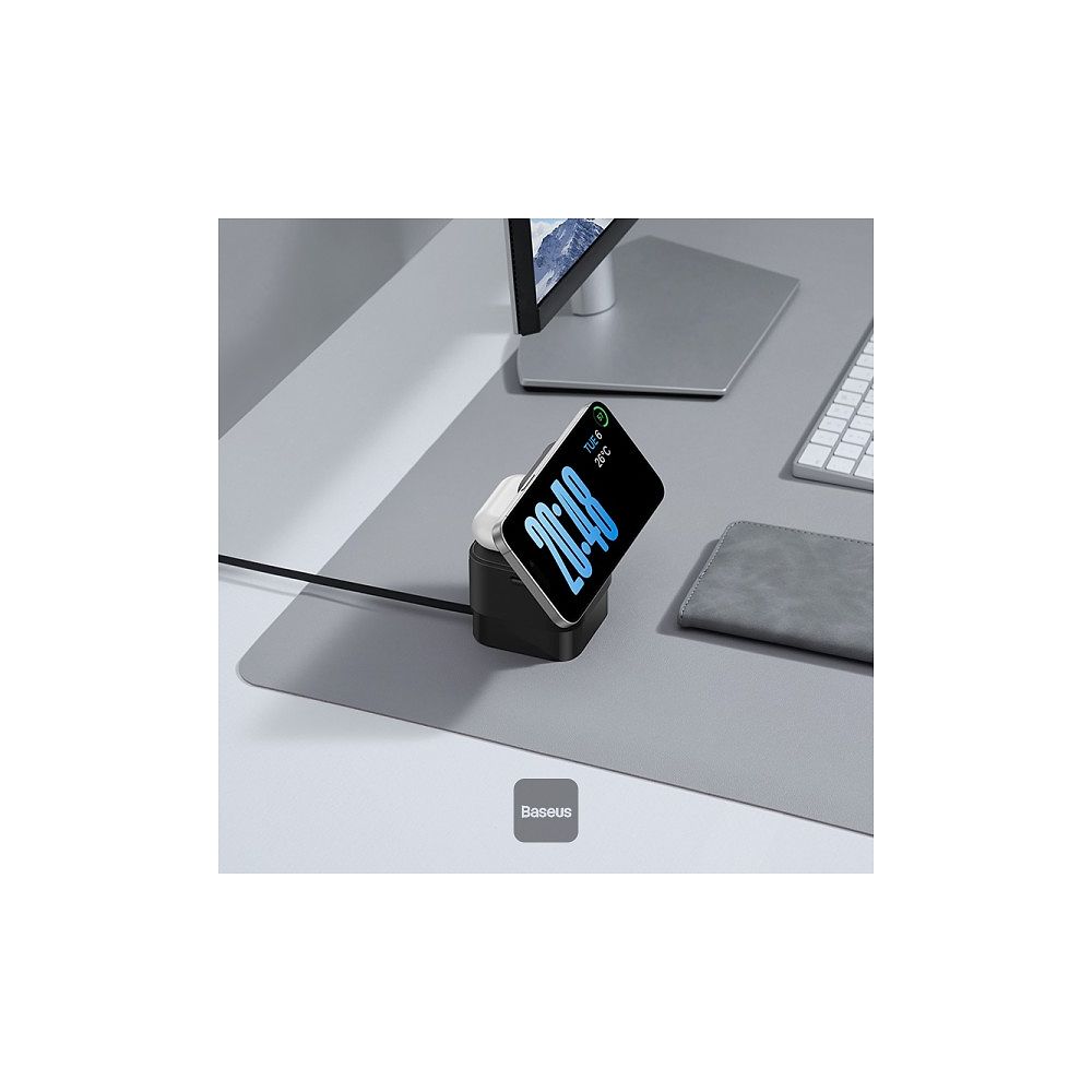 Baseus - 25W MagPro 2-in-1 Magnetic Wireless Charger / Silver 