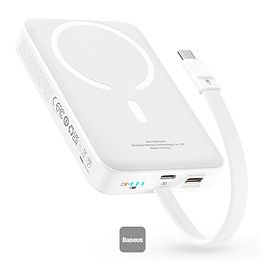 Baseus - Magnetic mini 10,000mAh Wireless Power Bank 30W / White