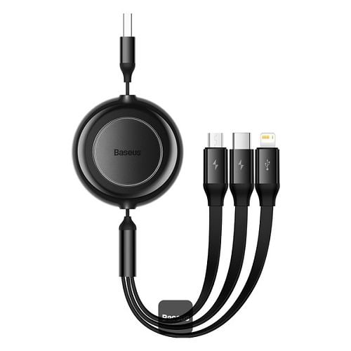 Baseus - 66W Bright Mirror 2 Retractable USB-A Cable / Black