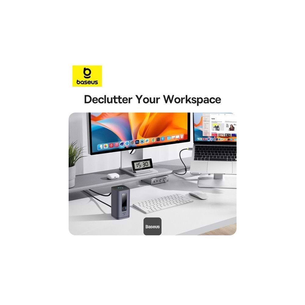 Baseus - Spacemate Series 10-in-1 Mac Docking Station Hub / Space Gray