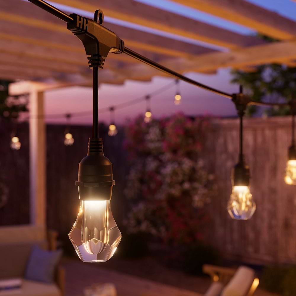 Nanoleaf - Matter Smart Multicolor Outdoor String Lights Expansion Pack (15m) 20 Bulbs / Black 
