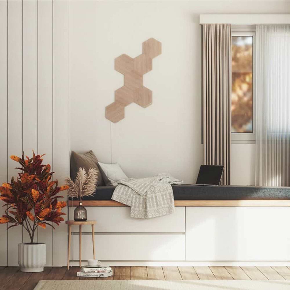 Nanoleaf Elements Hexagons Birchwood לוחות תאורה חכמים 
