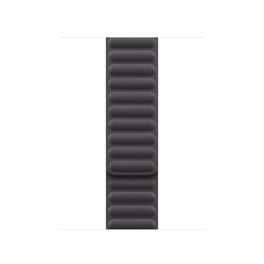 רצועת Apple Watch Magnetic Link בגודל 42mm, בצבע Midnight, עם סגירה מגנטית ועשויה ממיקרוטוויל רך ועמיד. מידה S/M מתאימה לפרקי יד בגודל 130–160 מ״מ.