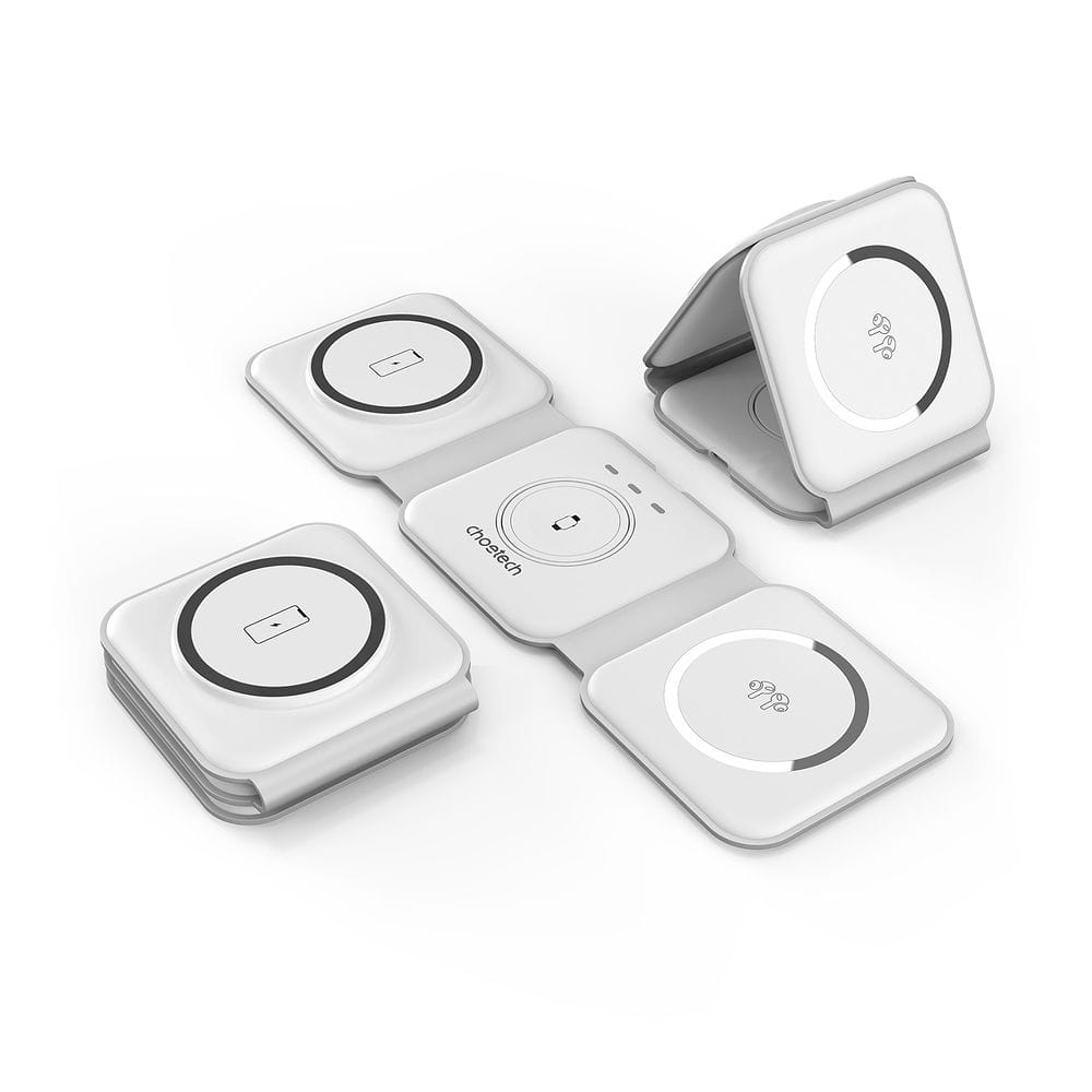 CHOETECH - 3-in-1 Foldable Wireless Charger Type C with MagSafe white