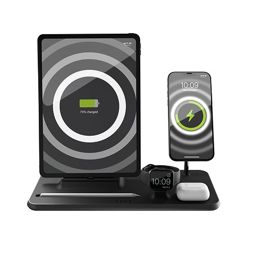 ZENS - 4-in-1 iPad + MagSafe wireless Charger / Black