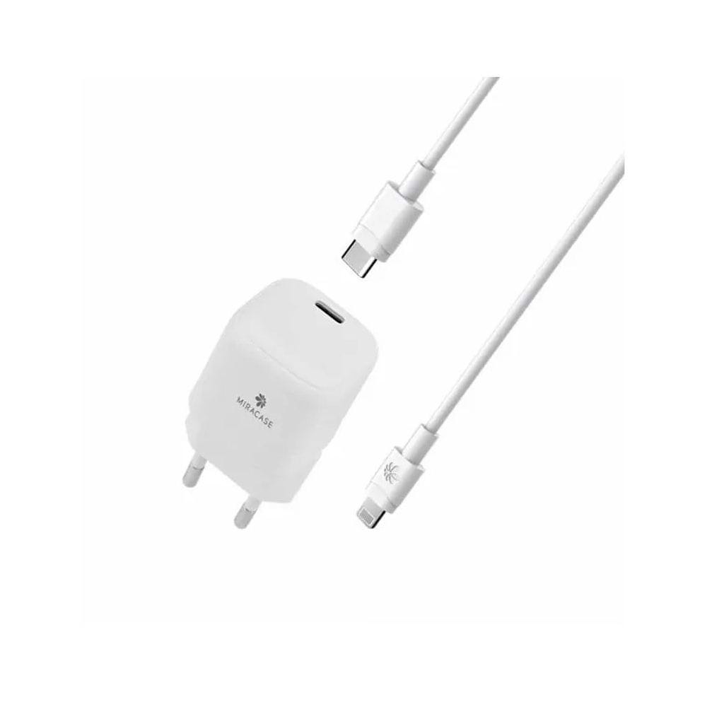 miracase - 20W Power Adapter with USB-C to Lightning Cable / White
