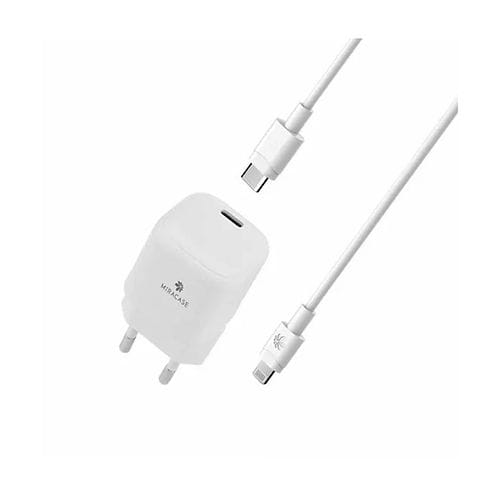 miracase - 20W Power Adapter with USB-C to Lightning Cable / White