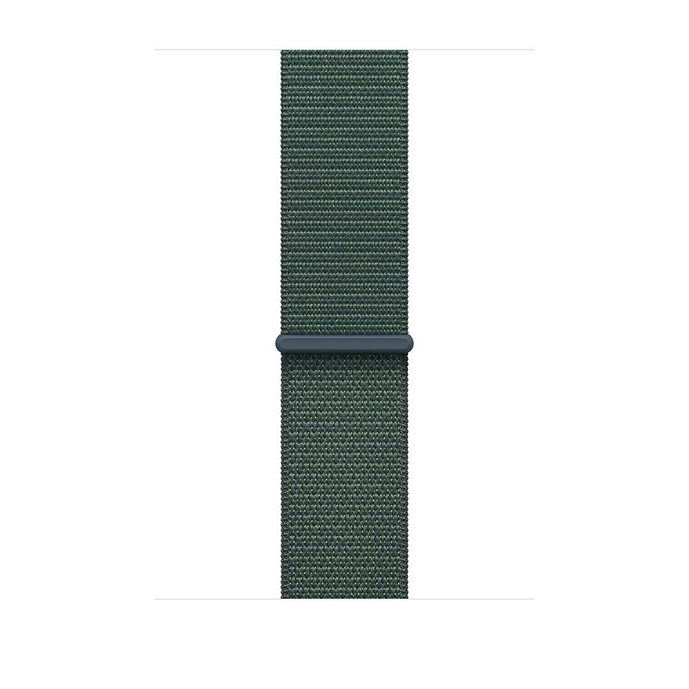 רצועת Apple Watch Sport Loop 46 מ״מ בצבע ירוק Lake Green – קלה, נושמת ונוחה עם סגירת סקוץ’ להתאמה מהירה ולשימוש יומיומי וספורטיבי.