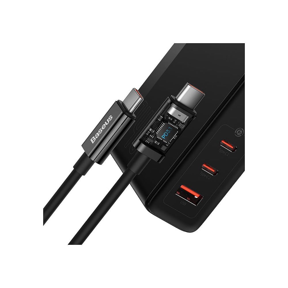 Baseus - GaN5 Pro 140W Power Adapter with USB-C Cable / Black 