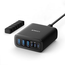 Anker - 112W Power Adapter (6 Ports) / Black