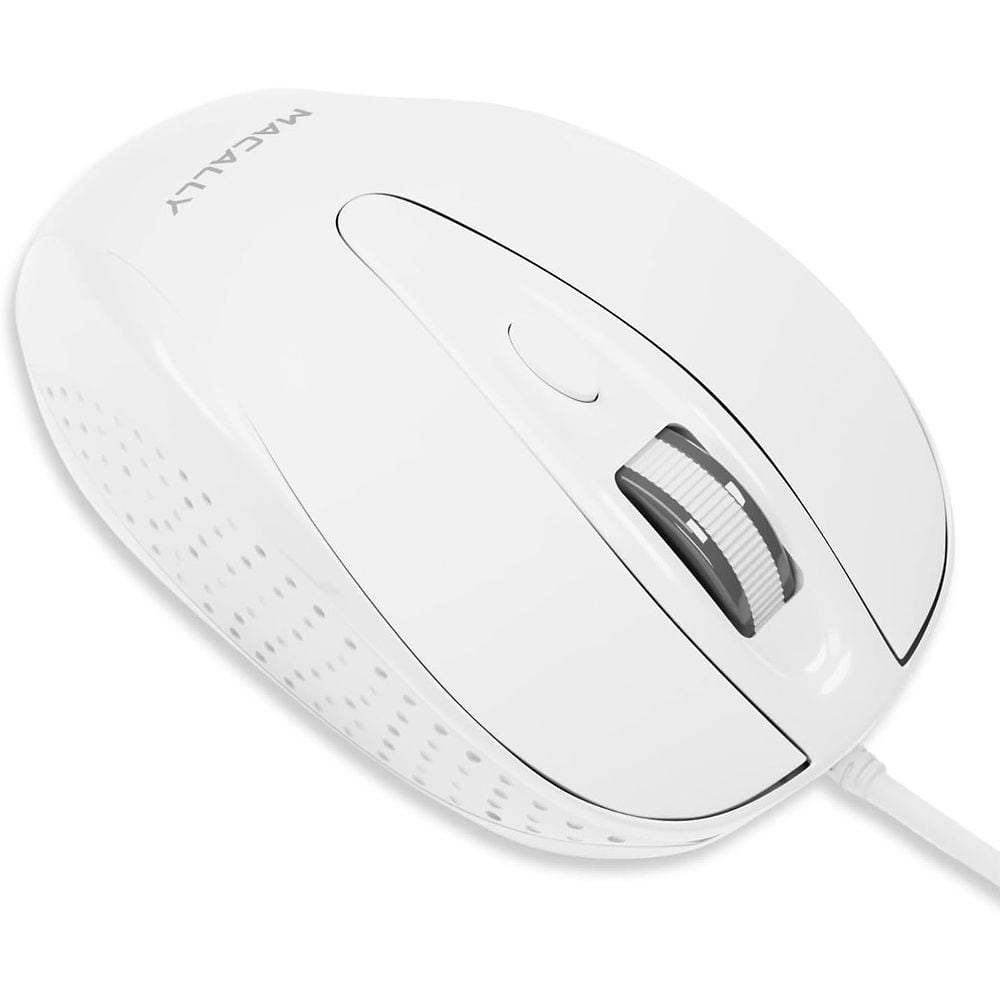 MACALLY - USB-A Wired Mouse / White 