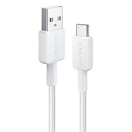 Anker - USB-A to USB-C Nylon Braided Cable (0.9m) / White