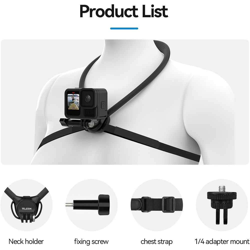 Telesin - Action Camera Neck Mount / Black 