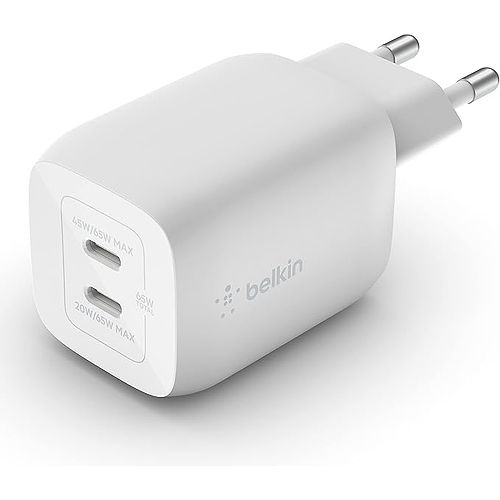 Belkin - 65W Dual USB-C Power Adapter / White