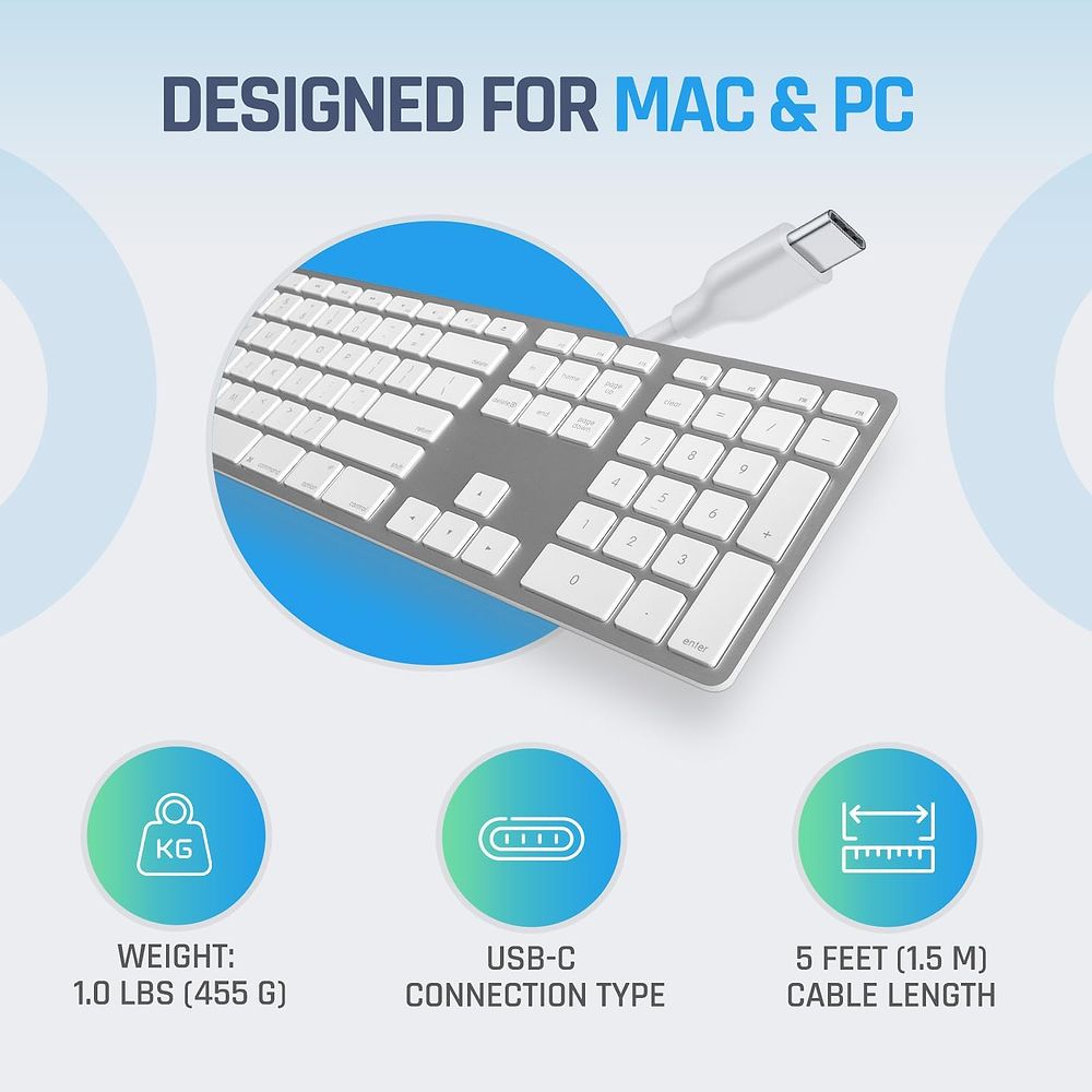 Matias - Keyboard for Mac with USB-C / Silver 