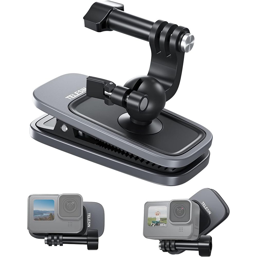 Telesin - Backpack Clip Mount for Action Cameras / Black