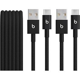 Beats - USB-A to USB-C Woven Cables (2 Pack) (1.5m) / Bolt Black