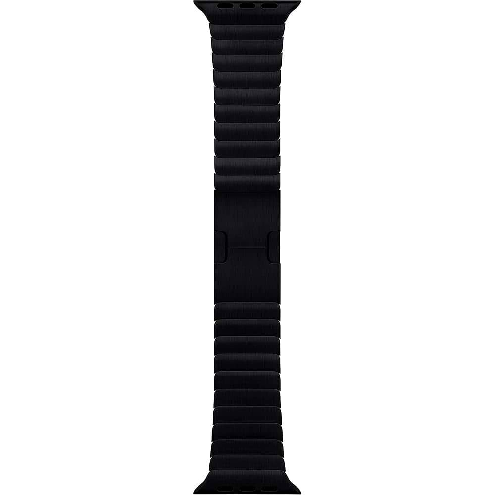 רצועת Apple Link Bracelet (42 מ״מ) מנירוסטה 316L, עם סגירת פרפר וחוליות ניתנות להתאמה ללא כלים. מתאימה ל־Apple Watch 42/44 מ״מ.