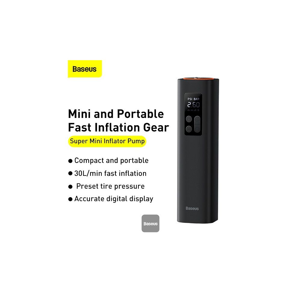 Baseus - Super Mini Inflator Pump / Black