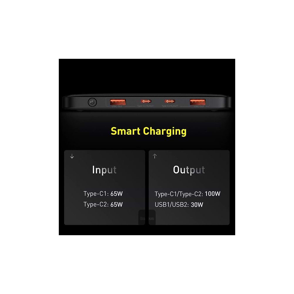 Baseus - Blade Power Digital Display 20000mAh Power Bank / Black