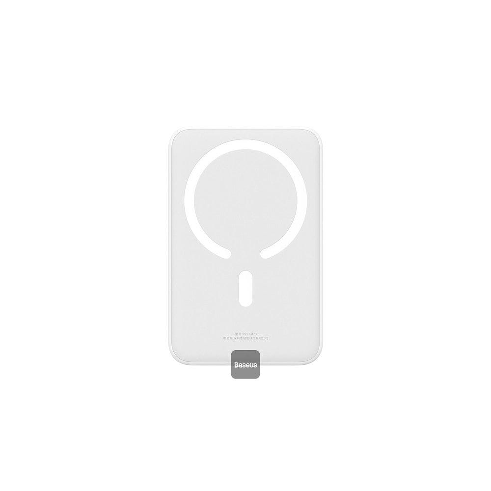Baseus - 20W Magnetic Mini Wireless Power Bank 20000mAh with USB-C Cable / White