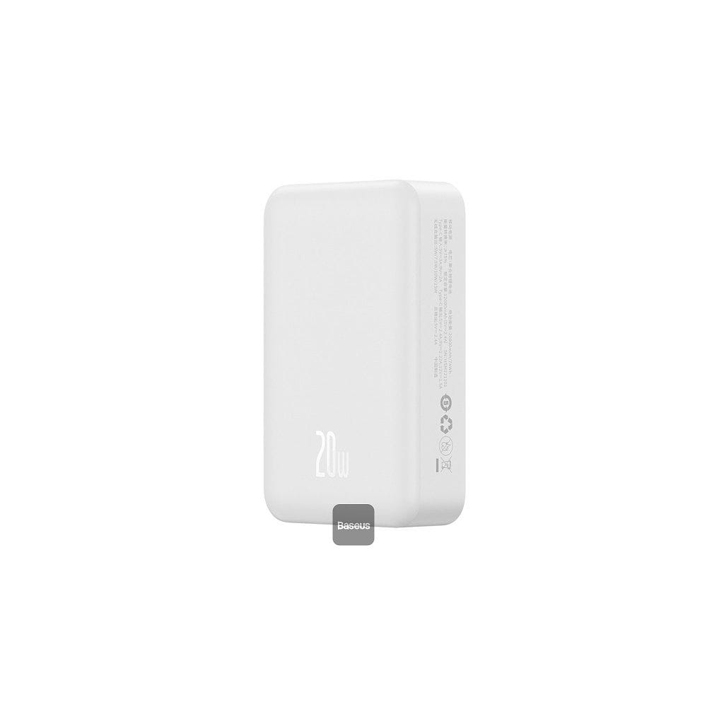 Baseus - 20W Magnetic Mini Wireless Power Bank 20000mAh with USB-C Cable / White