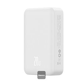 Baseus - 20W Magnetic Mini Wireless Power Bank 20000mAh with USB-C Cable / White