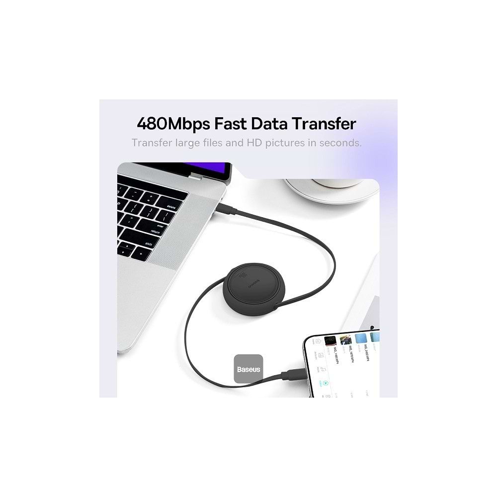 Baseus - 100W Free2Draw Mini Retractable Cable USB-C