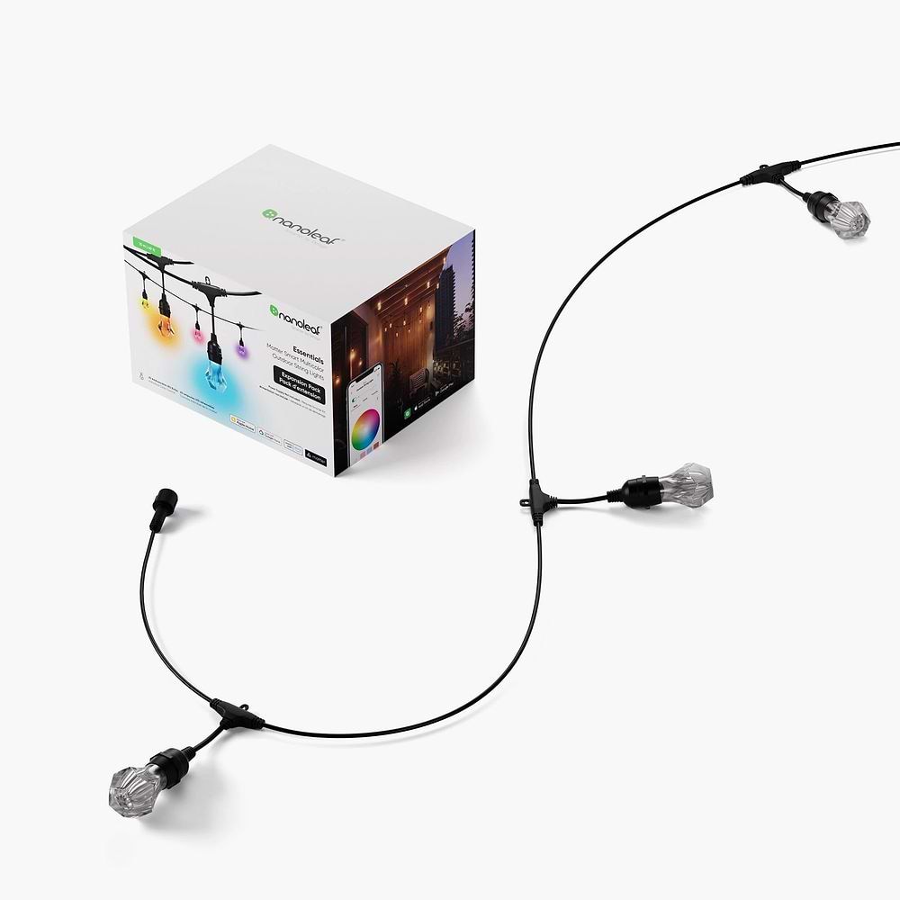 Nanoleaf - Matter Smart Multicolor Outdoor String Lights Expansion Pack (15m) 20 Bulbs / Black Nanoleaf - Matter Smart Multicolor Outdoor String Lights Expansion Pack (15m) 20 Bulbs / Black 