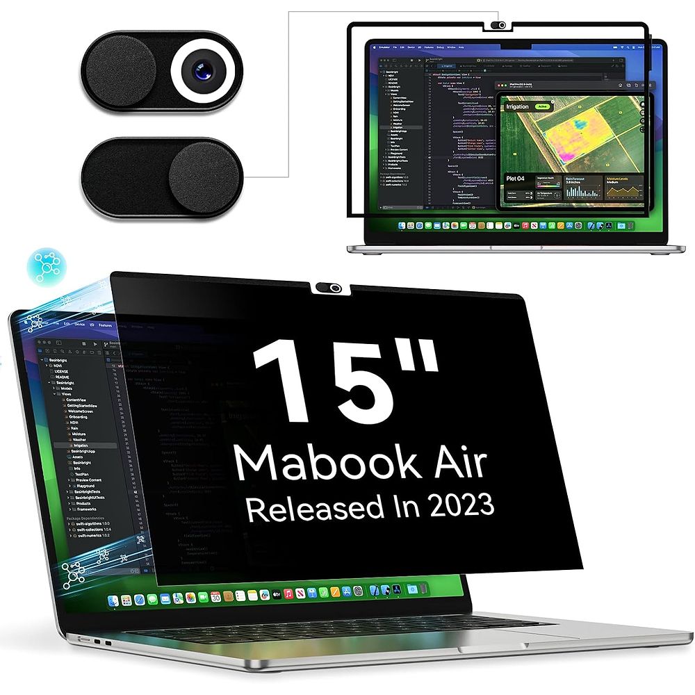 LAUT - Prime Privacy Glass Screen Protector for MacBook Air 15 (2023) / Clear