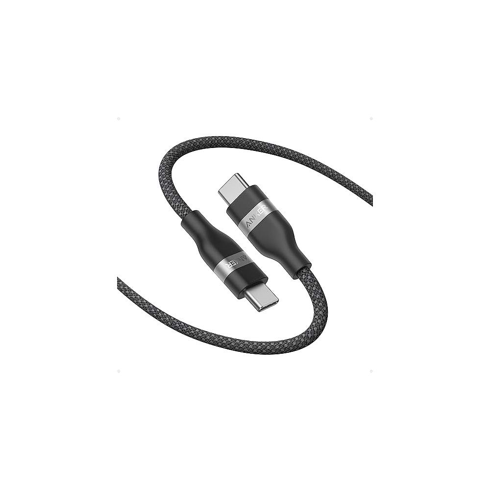 Anker - USB-C Cable (1.8m) / Black הוא כבל USB-C ל-USB-C באורך 1.8 מטר, עם תמיכה בטעינה מהירה עד 240W, מבנה קלוע וגמיש ועמידות גבוהה.