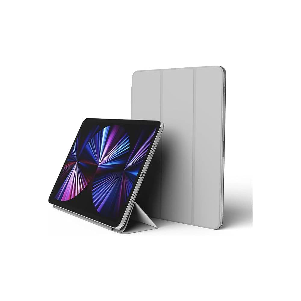 כיסוי Smart Folio מבית elago עבור iPad Pro 11 אינץ’. הכיסוי מתוכנן בעיצוב דק ומגן, ומשלב אבזם (Clasp) לסגירה. המוצר פותח בעיצוב פנימי של המותג במטרה להתאים בצורה מדויקת למכשיר ולשימוש יומיומי.