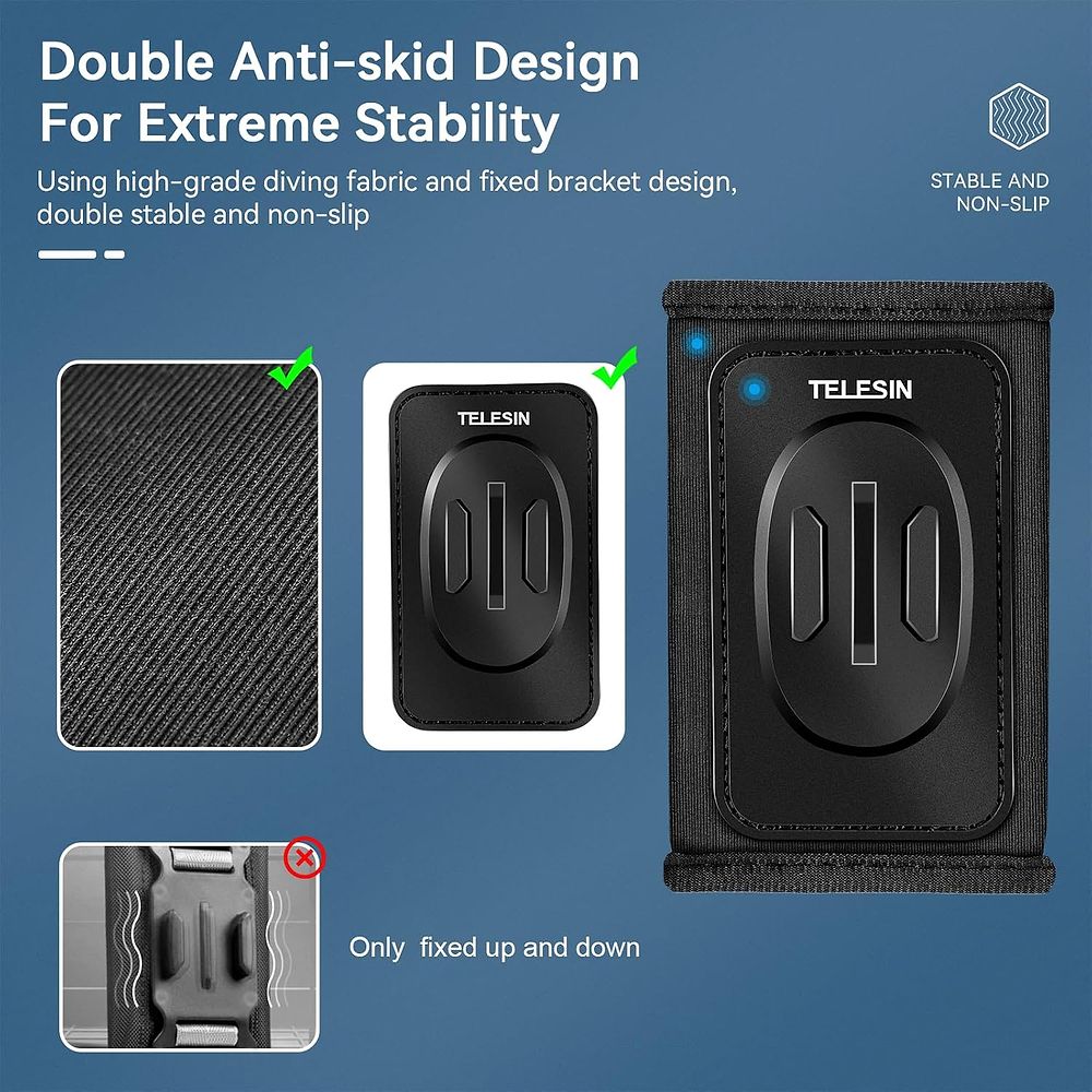 Telesin - Backpack Clip Mount with Quick Release for Action Cameras / Black 
