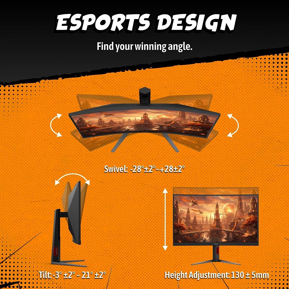 AOC - 27-inch 240HZ Curved Gaming Display / Black 