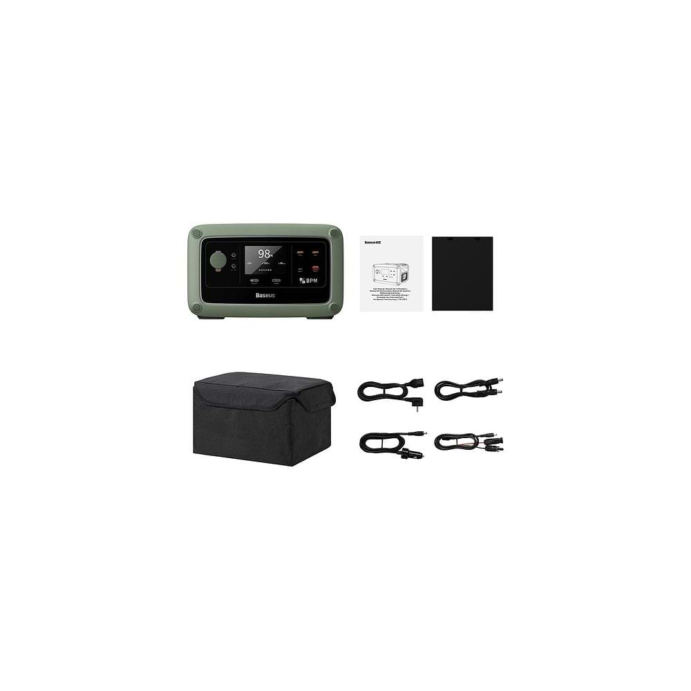 Baseus - 600W Energy Stack Digital Portable Power Station / Green/Black