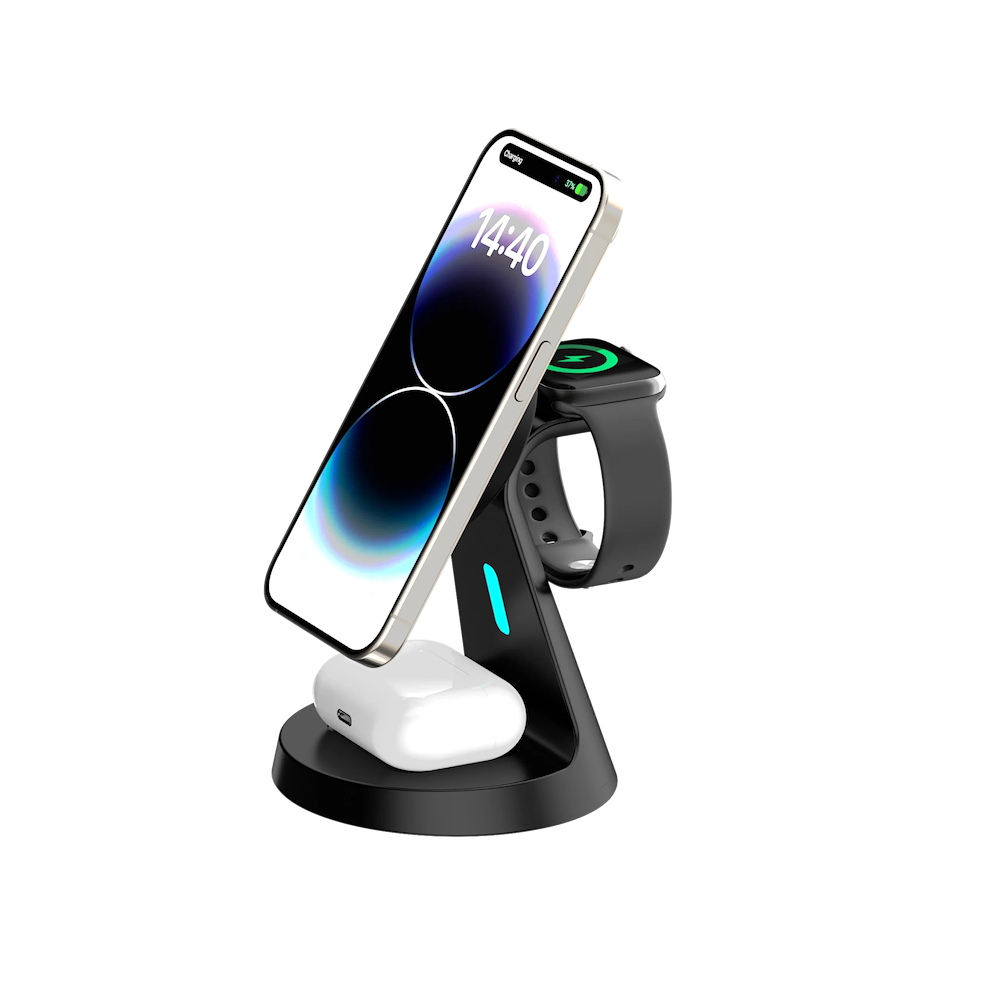 miracase - 3-in-1 Charger with MagSafe for iPhone Apple Watch and AirPods (MQMW600) / Black